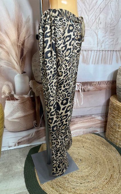 Panta-jogg suédine Léopard beige camel douceur ++++ du 36 au 44/46 