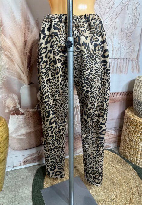 Panta-jogg suédine Léopard beige camel douceur ++++ du 36 au 44/46 
