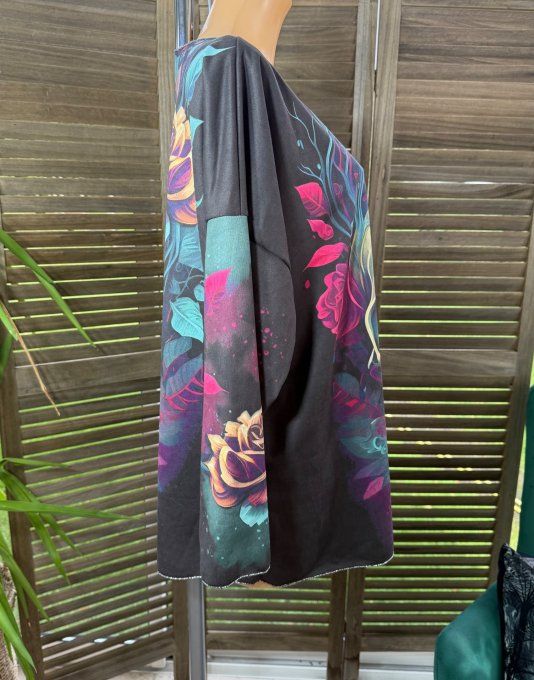 Top suédine noire Mexican Skulls Calavera douceur +++ du 38 au 48