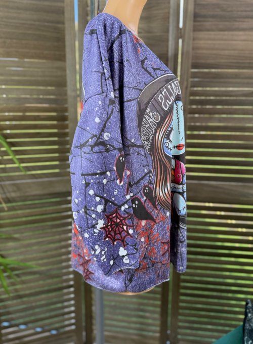 Top suédine effet jeans délavé Skeleton Lovers douceur +++ du 38 au 48