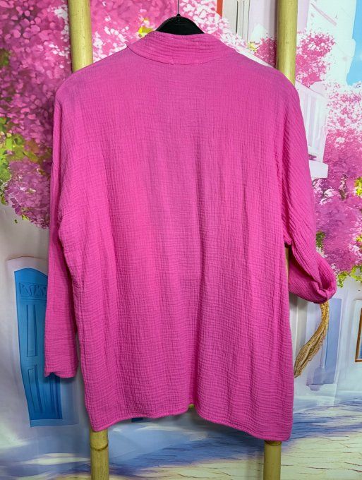 Veste légère en gaze de coton Fuschia douceur +++ du 40 au 48/50