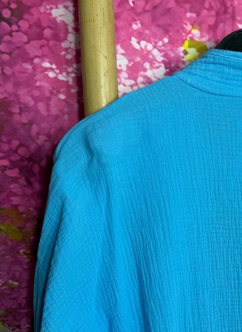 Veste légère en gaze de coton turquoise douceur +++ du 40 au 48/50  
