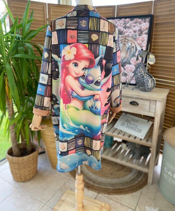 Pull tunique à capuche long ample velours kaki Snoopy strass argentés noirs dorés du 40 au 50/52 