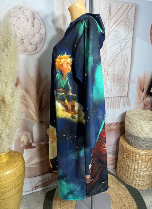Maxi-gilet à capuche multicolore Le Petit Prince du 36 au 46 et même +  