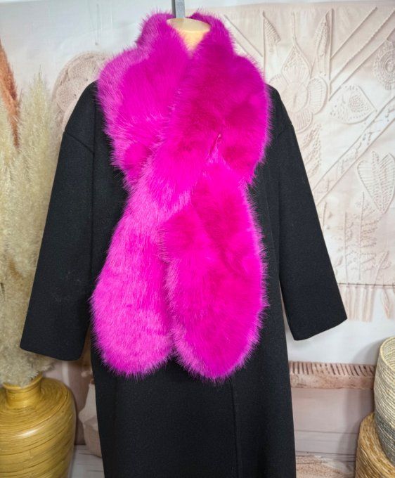 Echarpe fausse fourrure Fuschia toute doublée et ajustable douceur ++++ TOUTES TAILLES 