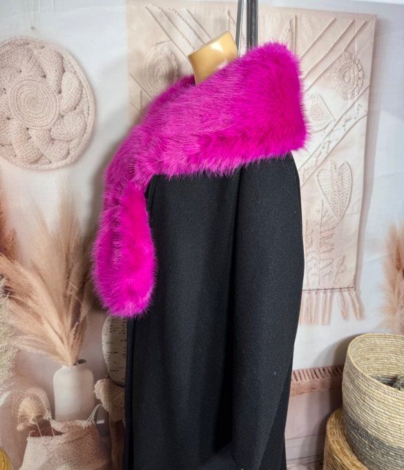Echarpe fausse fourrure Fuschia toute doublée et ajustable douceur ++++ TOUTES TAILLES 