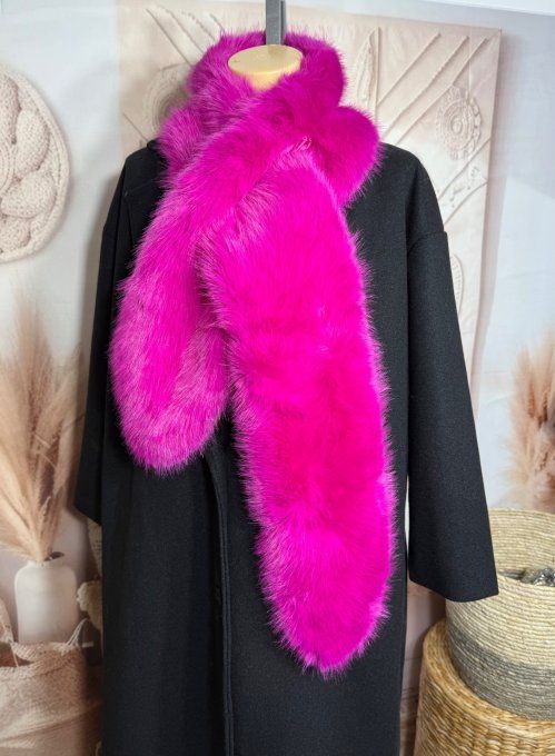 Echarpe fausse fourrure Fuschia toute doublée et ajustable douceur ++++ TOUTES TAILLES 