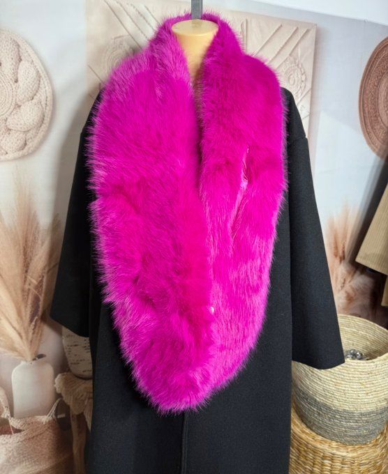 Echarpe fausse fourrure Fuschia toute doublée et ajustable douceur ++++ TOUTES TAILLES 