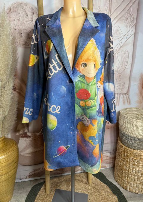 Veste longue suédine multicolore Le Petit Prince du 36 au 46 et même +