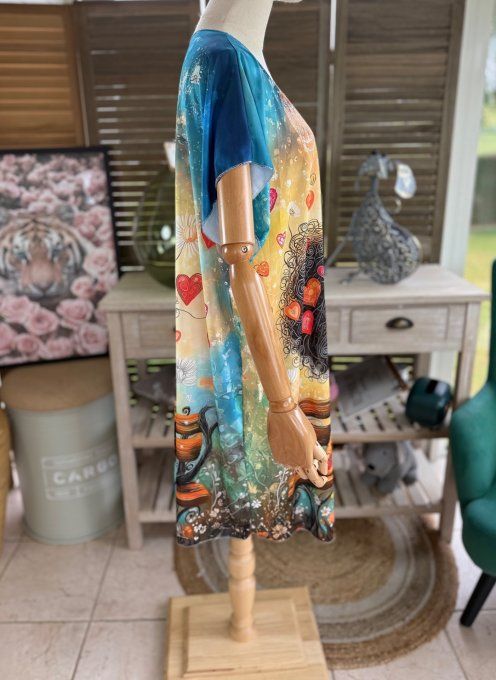 Robe courte ou tunique longue La Fillette et son chat du 42 au 52 