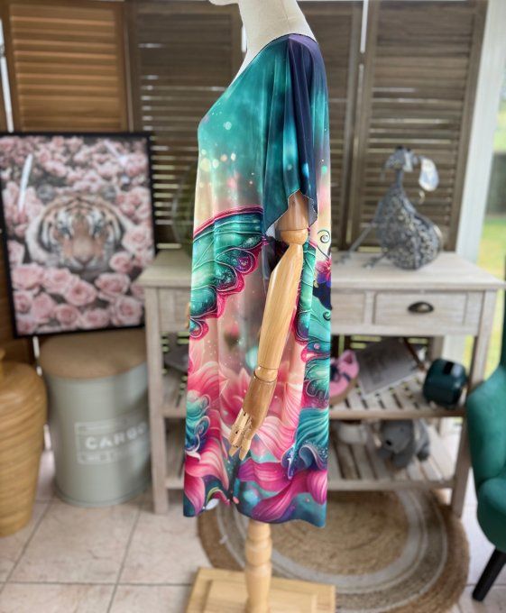 Robe courte ou tunique longue multicolore Betty Boop Butterfly du 42 au 52