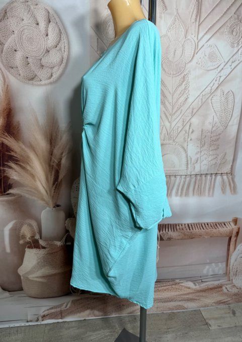 Robe papillon oversize drapée vert d'eau manches réglables du 40 au 52 