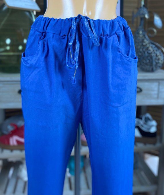 panta jogg  (dit magique) bleu royal ultra extensible confort +++ du 40 au 50