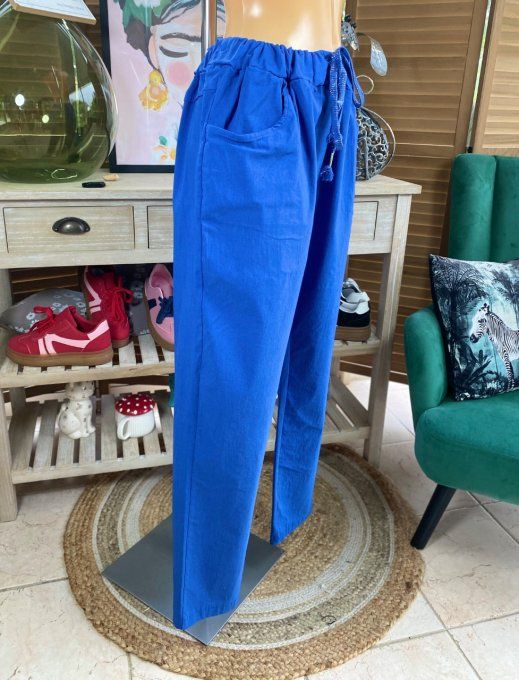 panta jogg  (dit magique) bleu royal ultra extensible confort +++ du 40 au 50