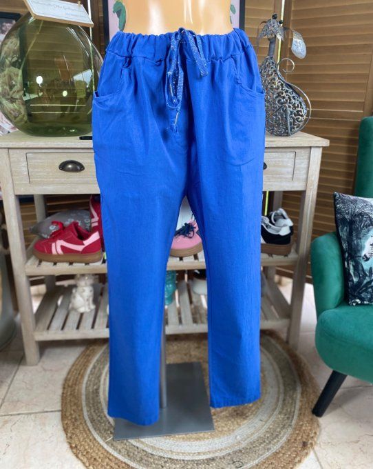 panta jogg  (dit magique) bleu royal ultra extensible confort +++ du 40 au 50