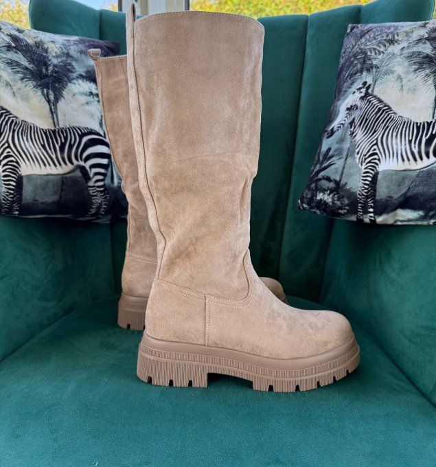 Bottes suédine beige confort ++++ du 38 au 41 