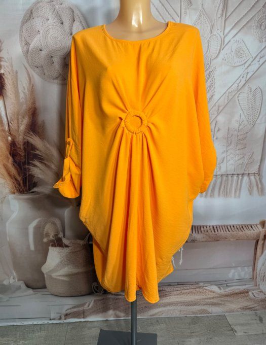 Robe papillon oversize drapée orange manches réglables du 40 au 52 
