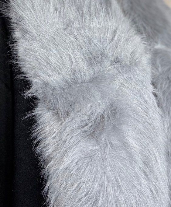 Echarpe fausse fourrure Gris perle toute doublée et ajustable douceur ++++ TOUTES TAILLES