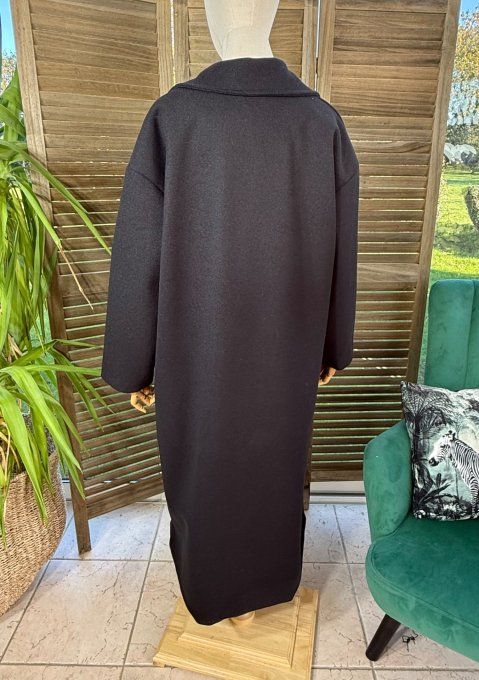 Manteau sans laine long & ample noir du 40 au 50/52 et même +