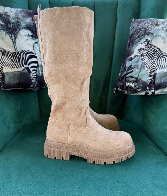 Bottes suédine beige confort ++++ du 38 au 41 