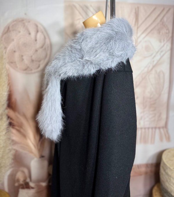 Echarpe fausse fourrure Gris perle toute doublée et ajustable douceur ++++ TOUTES TAILLES