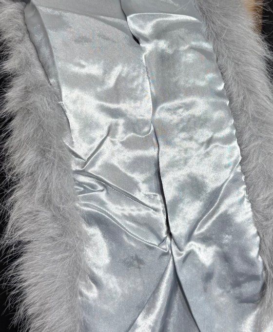 Echarpe fausse fourrure Gris perle toute doublée et ajustable douceur ++++ TOUTES TAILLES