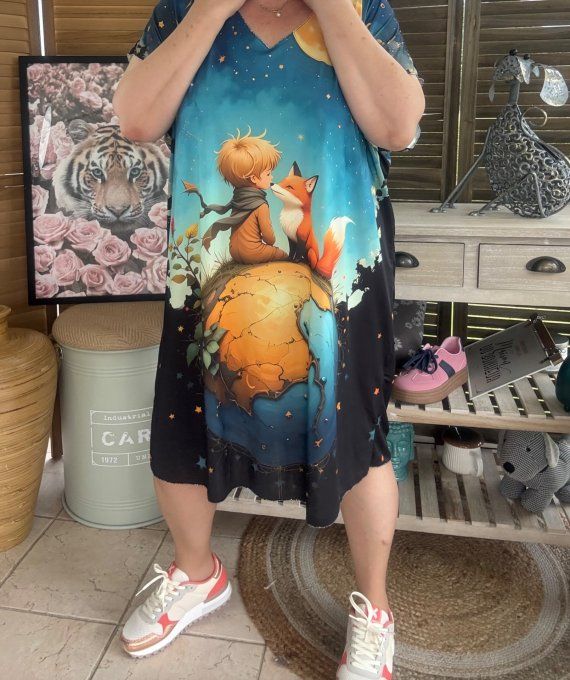 Robe courte ou tunique longue multicolore Le Petit Prince du 42 au 52   