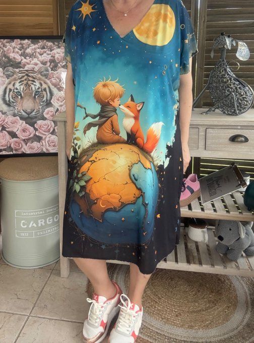 Robe courte ou tunique longue multicolore Le Petit Prince du 42 au 52   