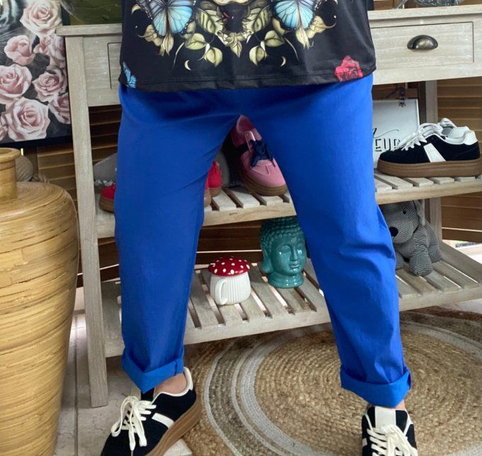 panta jogg  (dit magique) bleu royal ultra extensible confort +++ du 40 au 50