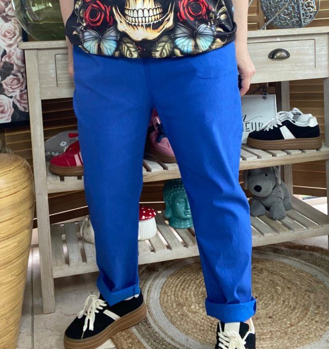 panta jogg  (dit magique) bleu royal ultra extensible confort +++ du 40 au 50