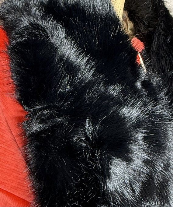 Echarpe fausse fourrure noire toute doublée et ajustable douceur ++++ TOUTES TAILLES