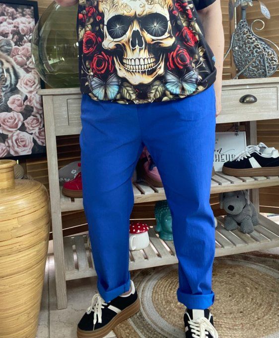 panta jogg  (dit magique) bleu royal ultra extensible confort +++ du 40 au 50