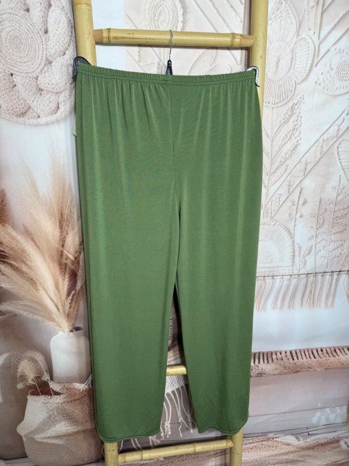 pantalon Palazzo kaki fluide taille élastiquée confort +++ du 40 au 50