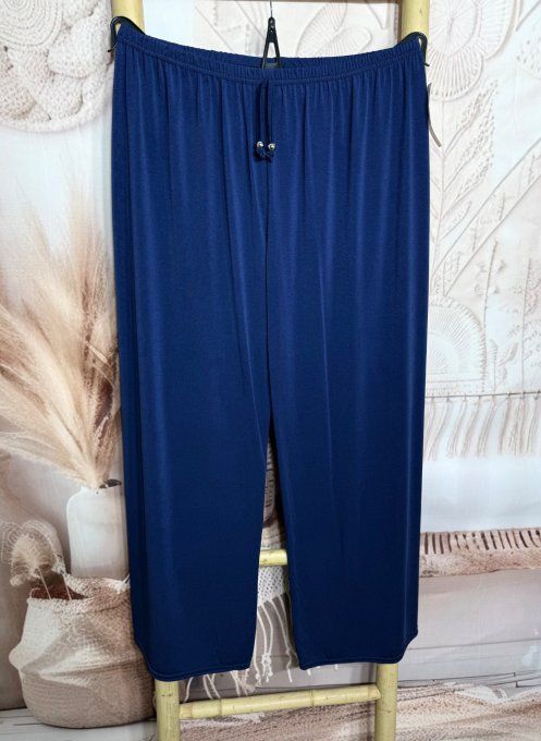 pantalon Palazzo marine fluide taille élastiquée confort +++ du 40 au 50  