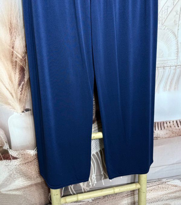 pantalon Palazzo marine fluide taille élastiquée confort +++ du 40 au 50  