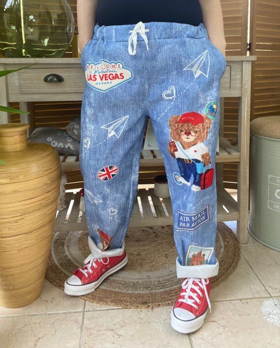 panta jogg  (dit magique) effet jeans délavé Teddy Bear confort +++ du 42 au 50/52   