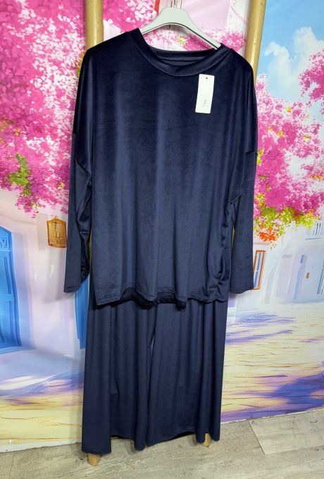 Pyjama ou ensemble "cocooning" velours ras Marine Douceur ++++ du 40 au 52