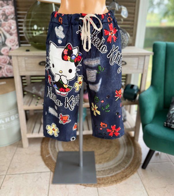 pantacourt (dit magique) effet jeans brut Hello Kitty du 40 au 50/52 
