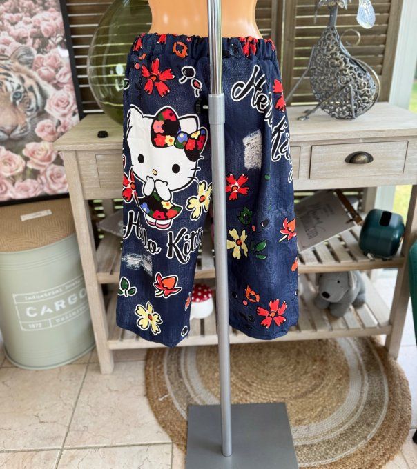pantacourt (dit magique) effet jeans brut Hello Kitty du 40 au 50/52 