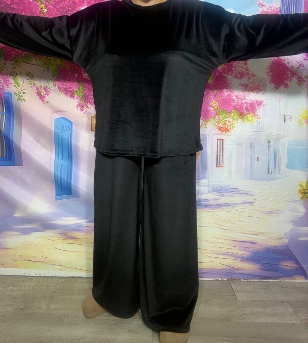 Pyjama ou ensemble "cocooning" velours ras noir Douceur ++++ du 40 au 52
