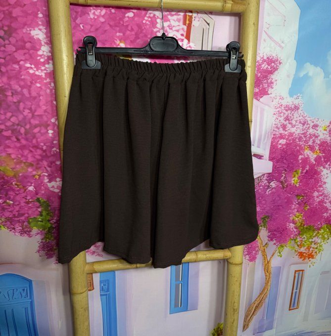 Ensemble Chocolat Tunique ample + short cuisses larges taille élastiquée confort +++ du 40 au 50