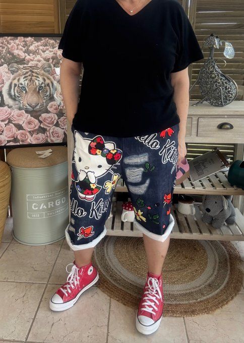 pantacourt (dit magique) effet jeans brut Hello Kitty du 40 au 50/52 