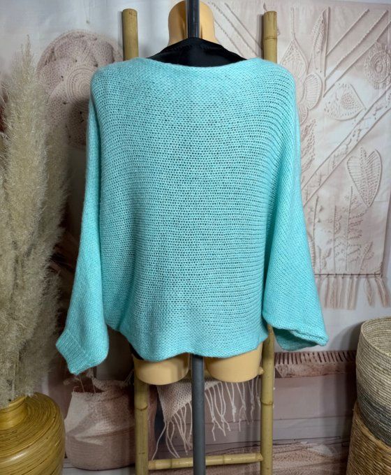 Pull court croisé vert d'eau douceur +++ (du 40 au 52) ou en version "chauffe-épaule" jusqu'au 58/60