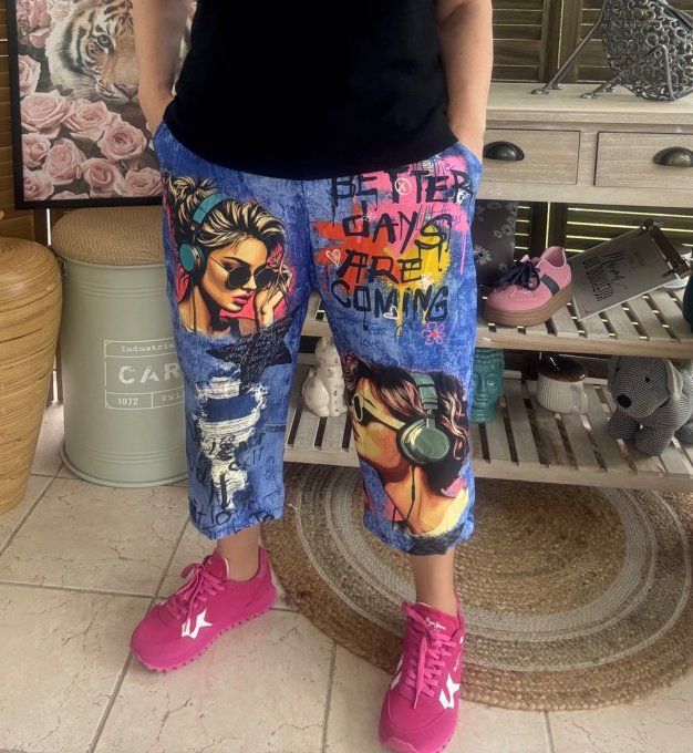 pantacourt (dit magique) effet jeans Pretty Music Women du 40 au 50/52 