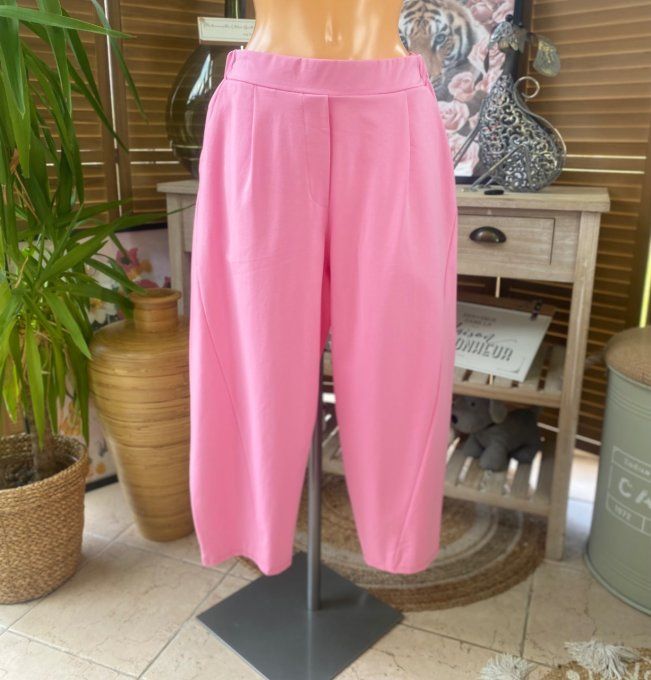 Pantalon dit Japonais Tenko Punto Milano Wide Leg rose layette du 38 au 48 