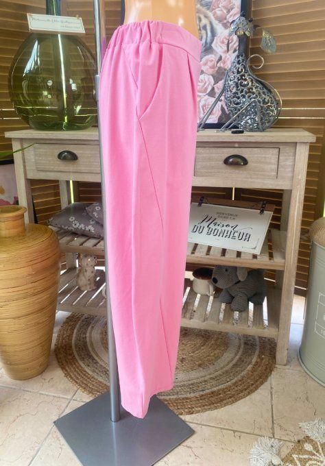 Pantalon dit Japonais Tenko Punto Milano Wide Leg rose layette du 38 au 48 