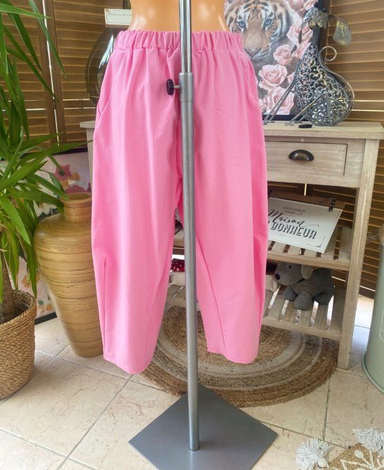 Pantalon dit Japonais Tenko Punto Milano Wide Leg rose layette du 38 au 48 