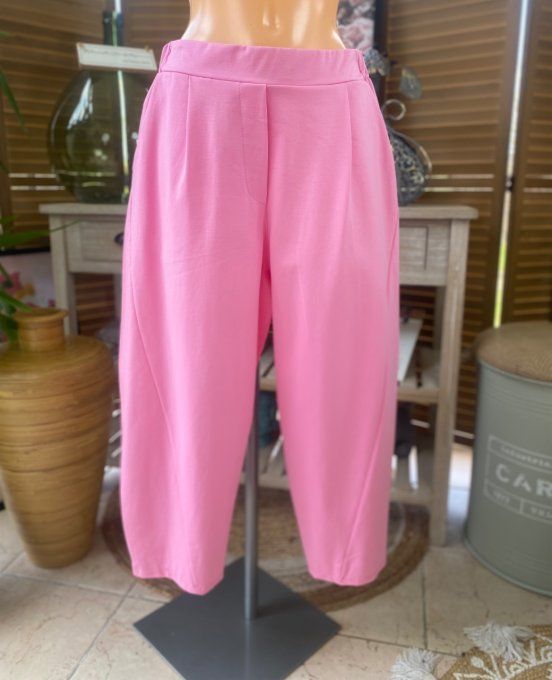 Pantalon dit Japonais Tenko Punto Milano Wide Leg rose layette du 38 au 48 