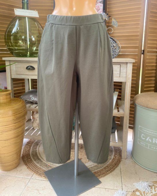 Pantalon dit Japonais Tenko Punto Milano Wide Leg kaki du 38 au 48