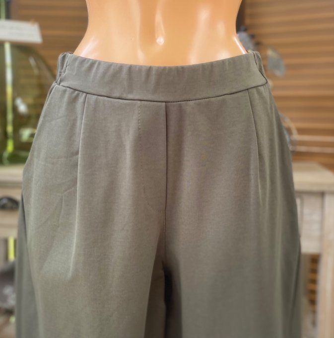 Pantalon dit Japonais Tenko Punto Milano Wide Leg kaki du 38 au 48